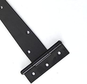 Pair of vintage style black T hinges with screws