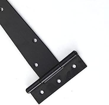 Pair of vintage style black T hinges with screws
