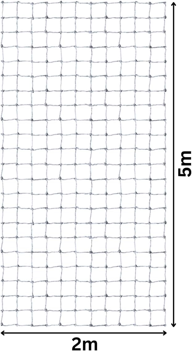 Black heavy duty garden netting protecting fruit trees