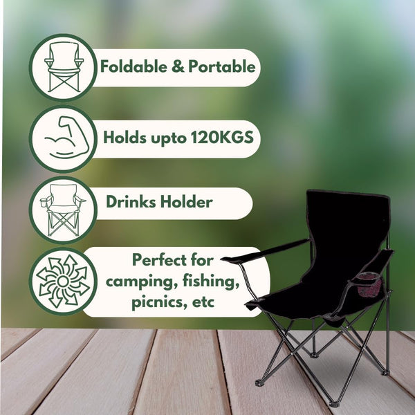 Black fishing chair for outdoor adventures