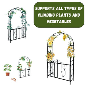 278cm metal garden arch shown from the front
