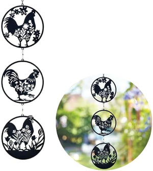 Black metal garden ornament with hanging hook