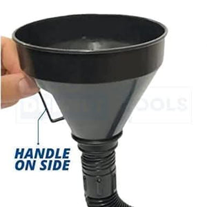 Polypropylene pouring funnel with built-in mesh strainer