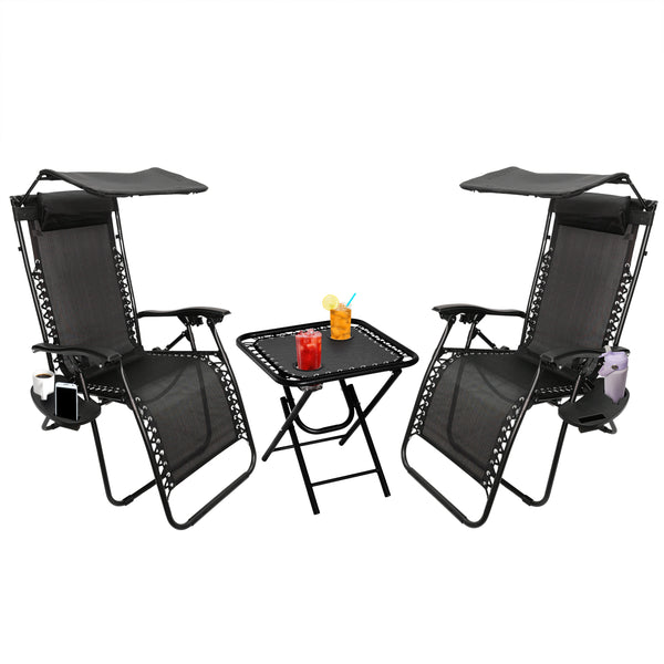 Outdoor loungers displayed on a garden patio