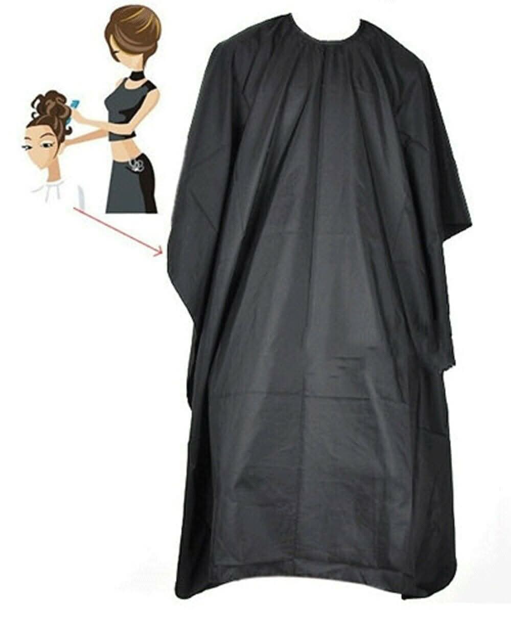 Black hairdressing cape for adult salon and barber use
