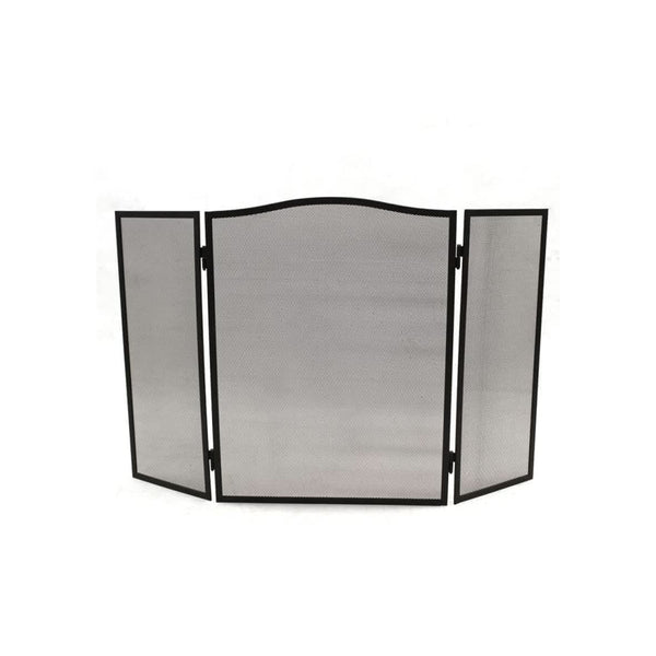 Foldable alloy steel fire screen shown open