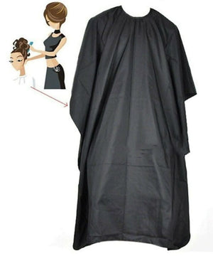 Black salon cape suitable for cutting colouring and styling