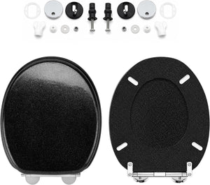 Universal black glitter toilet seat for UK bathrooms.