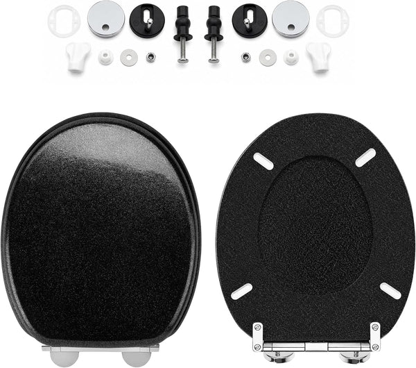 Universal black glitter toilet seat for UK bathrooms.