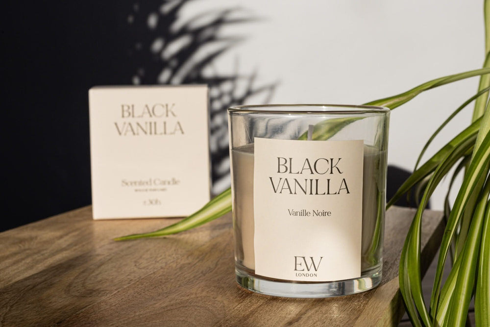 Black Vanilla medium soy wax scented candle