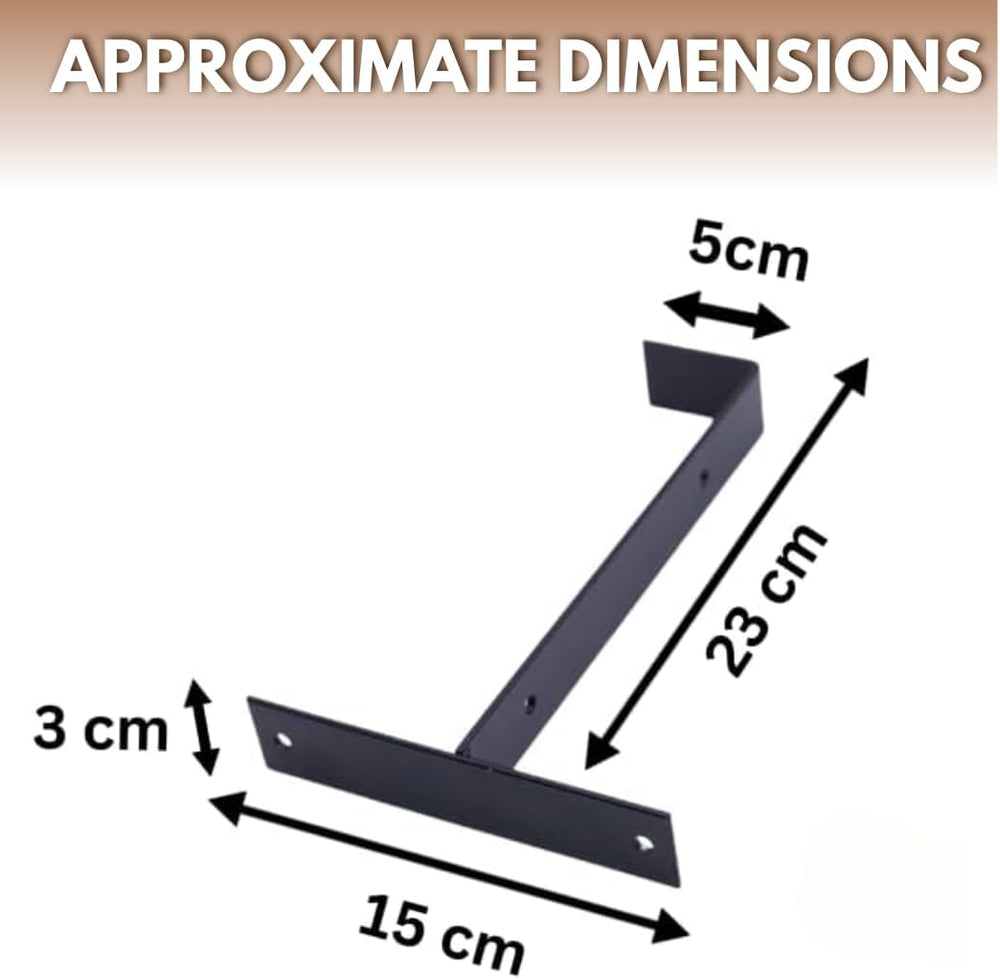 23cm heavy duty metal shelf bracket