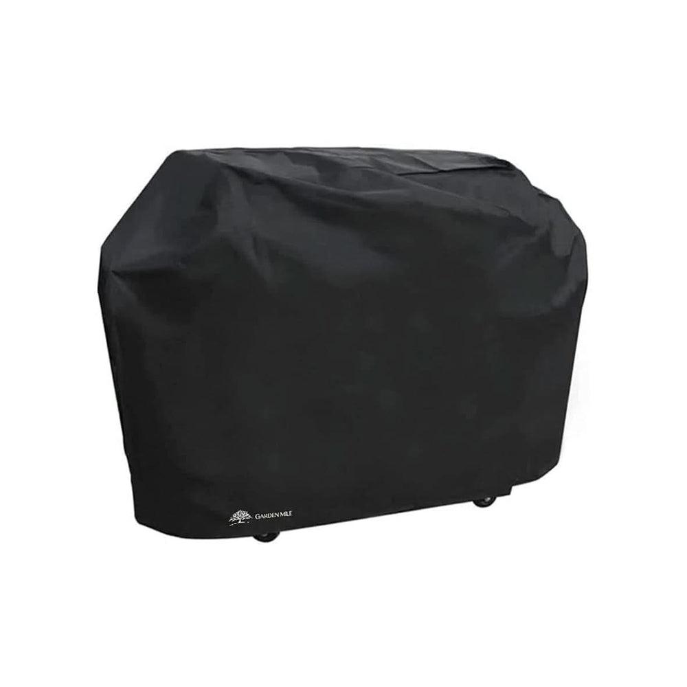 Black waterproof BBQ cover made from 600D Oxford nylon