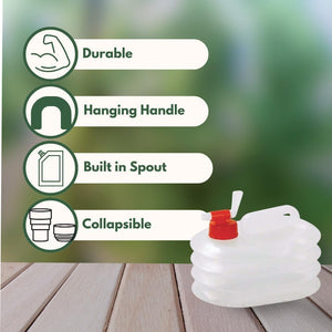 Transparent collapsible water container for hiking