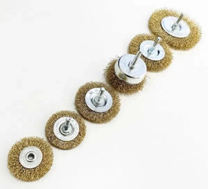 Wire wheel brushes for rust removal and metal cleaning.