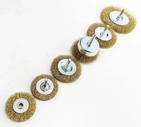 Wire wheel brushes for rust removal and metal cleaning.