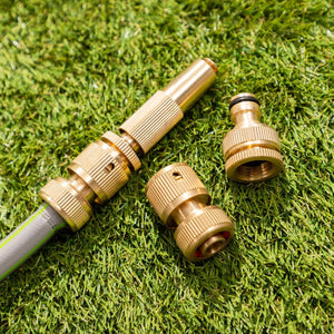 Garden hose brass tap adaptor set