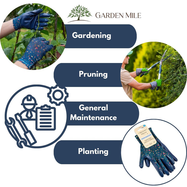 Breathable cotton grip gloves for garden work