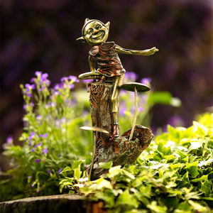 Bronze effect fairy mushroom garden ornament