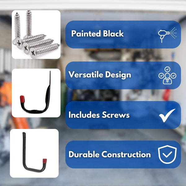 Self adhesive storage hooks for garage use