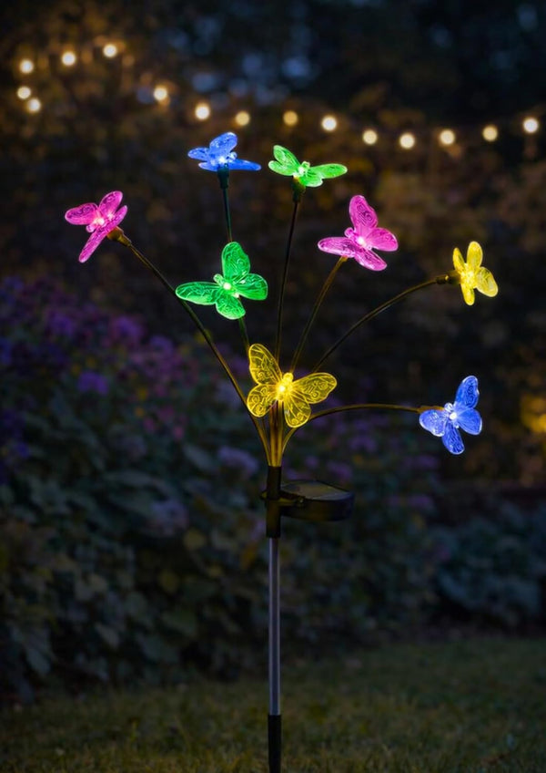 solar LED butterfly lights for garden borders
