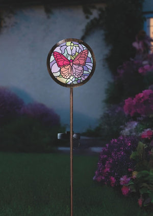 outdoor butterfly stake light with automatic sensor