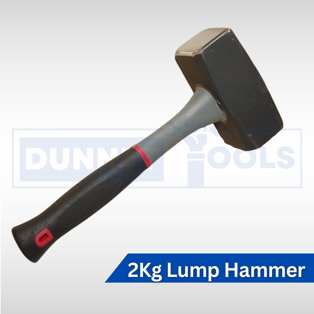 2kg lump hammer with carbon steel striking head.