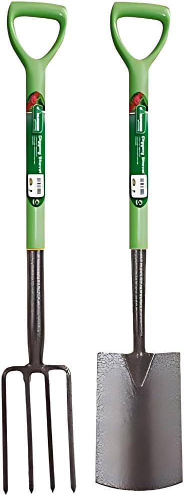 heavy duty carbon steel garden fork and spade set