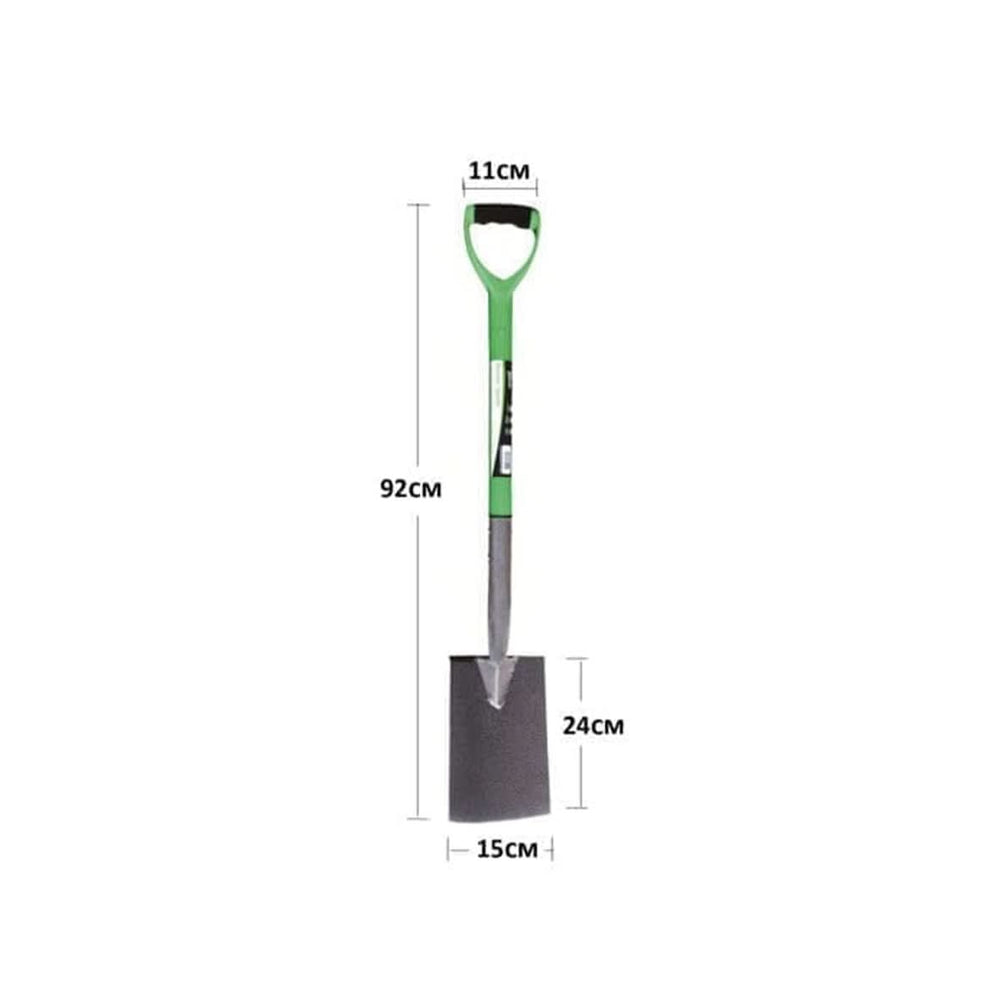 Garden digging spade with carbon steel rectangular blade