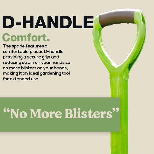 Metal border spade for lawn and garden care