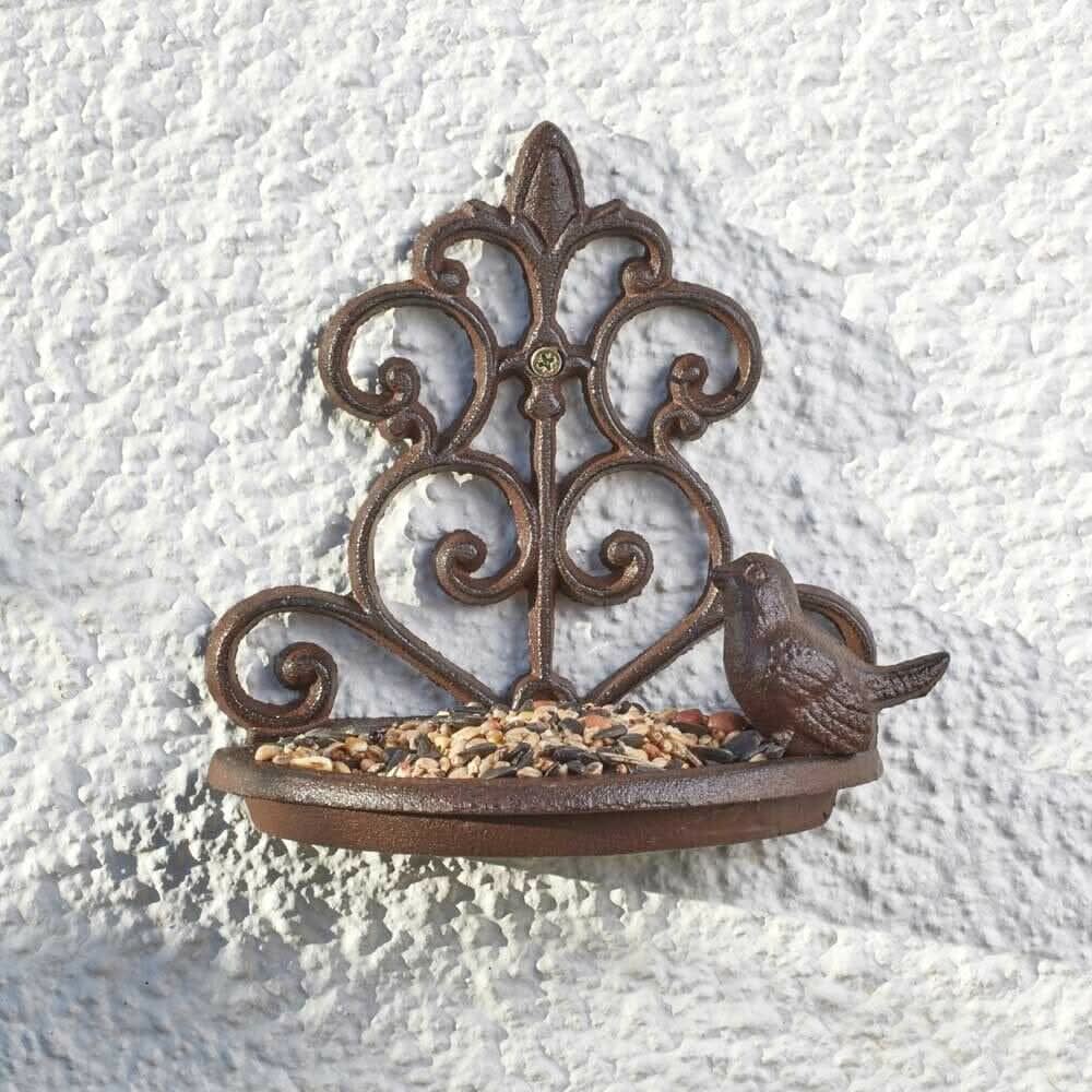 Cast iron wall mounted bird feeder