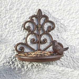 Cast iron wall mounted bird feeder