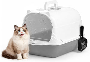 enclosed cat litter box
