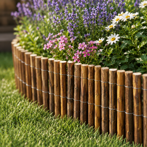 Willow Edging, Garden Edges Borders roll Edging, Flower beds, Borders and Drives 30cm x 2m