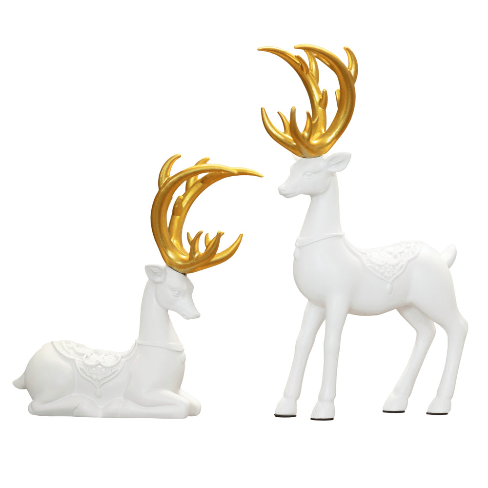 Set of two Christmas reindeer ornaments