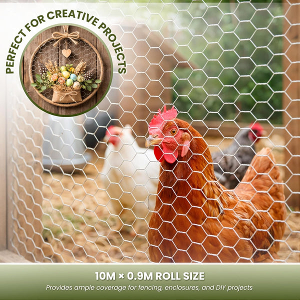 Chicken coop mesh with cable ties