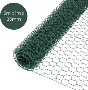 Green coated chicken wire for outdoor use
