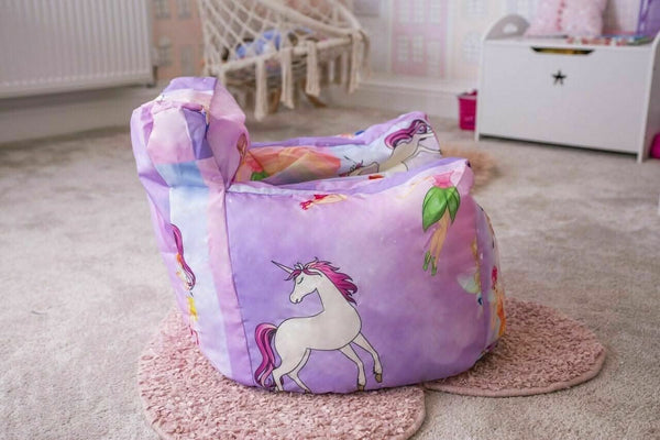 Children's fairy bean bag cover shown from the front