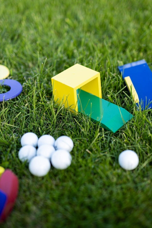 Kids golf set with four wooden clubs