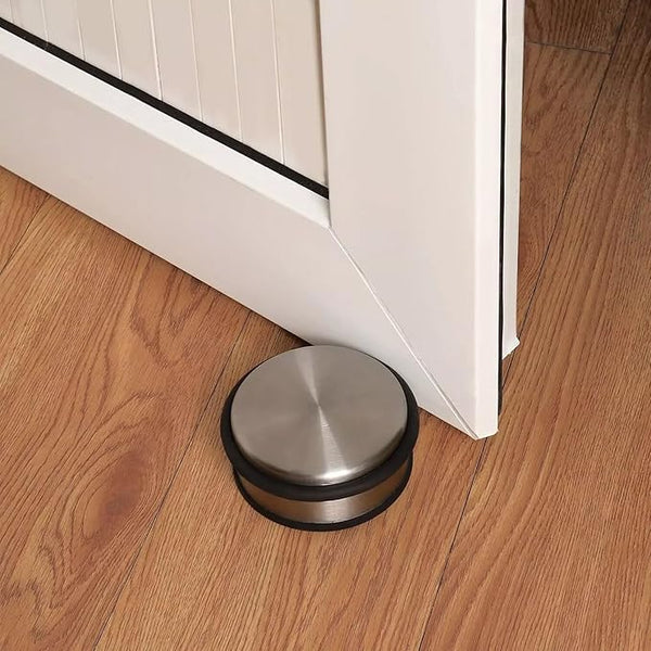 Portable stainless steel door stopper