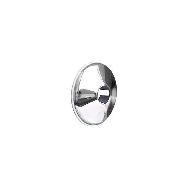 Chrome radiator pipe cover shown around pipe