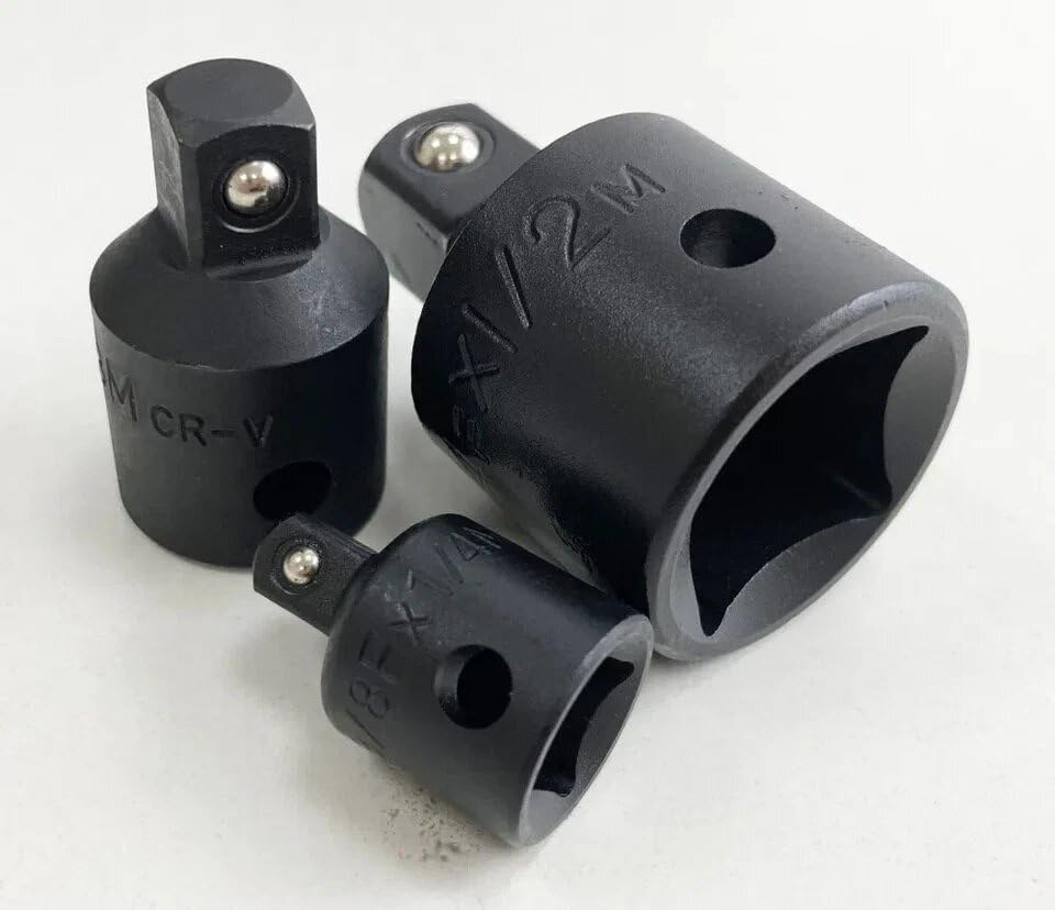 Three piece impact socket adapter set