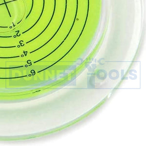 Circular bubble level with three mounting holes.