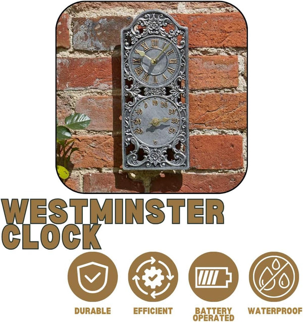 Traditional outdoor quartz wall clock