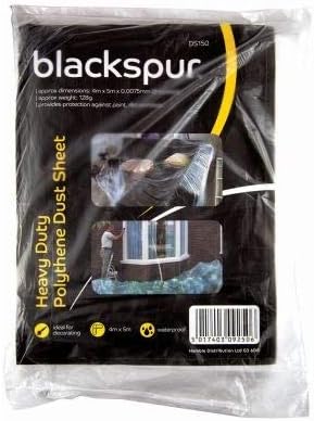 Clear waterproof polythene dust sheet for decorating.