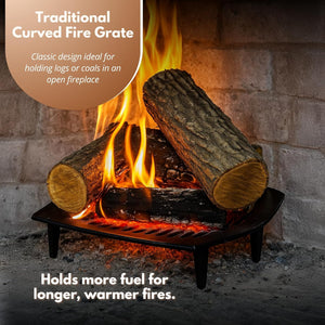 open fire grate for coal and log burning