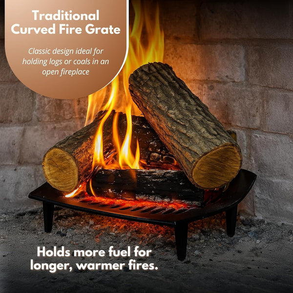 open fire grate for coal and log burning