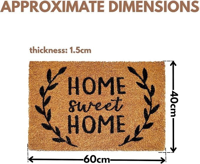 Home Sweet Home coir door mat at front entrance