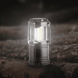 Collapsible COB LED camping lantern fully extended