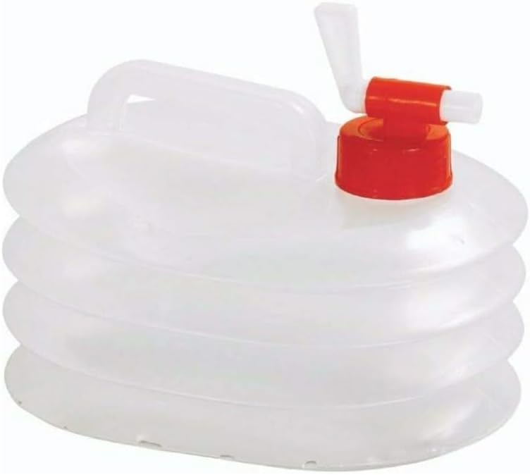 Collapsible camping water container with dispensing tap
