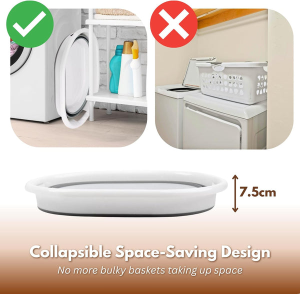 Large collapsible clothes storage basket.